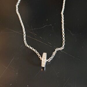 Elegant Sterling Silver Crystal Pendant Necklace
